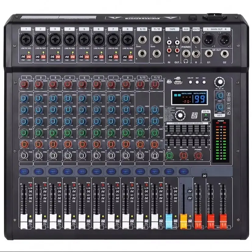 

AMS 8 12 16 Pro Mixer DJ Mixer Audio Equipment 99dsp USB BT
