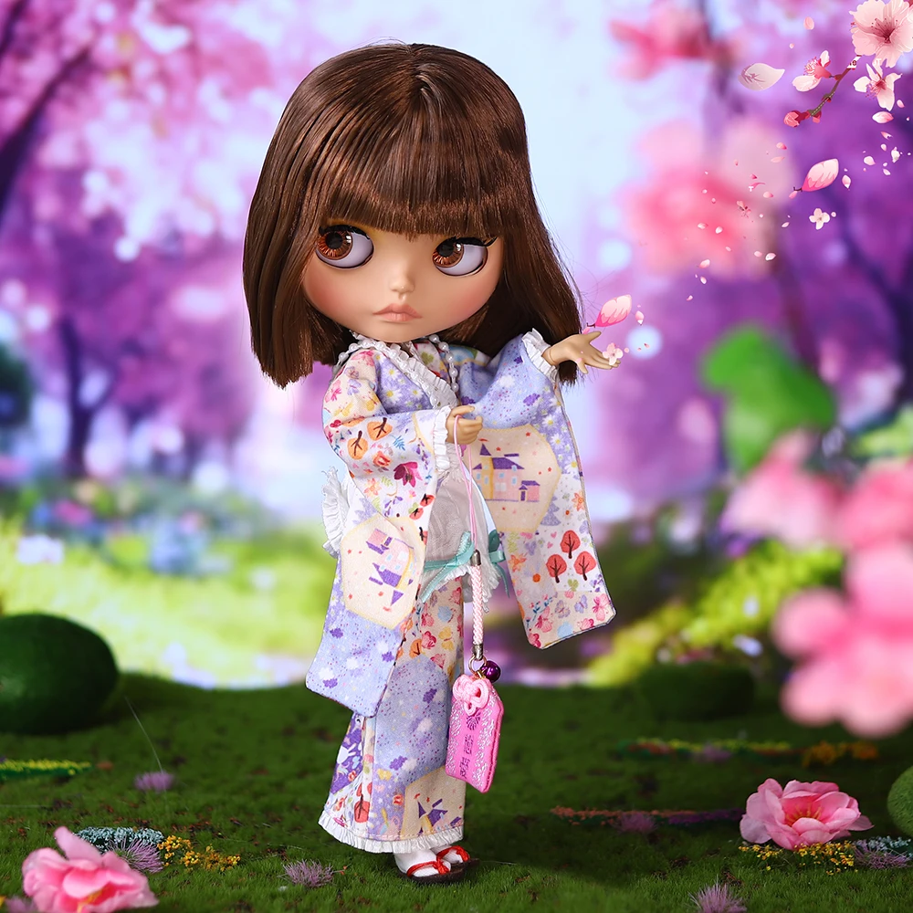 

Кукла ICY DBS Blyth, 30 см, с матовым лицом, смуглой кожей, пухлыми губами, различными прическами, в комплекте с платьем и обувью, подарки для девочек на праздники, игрушки