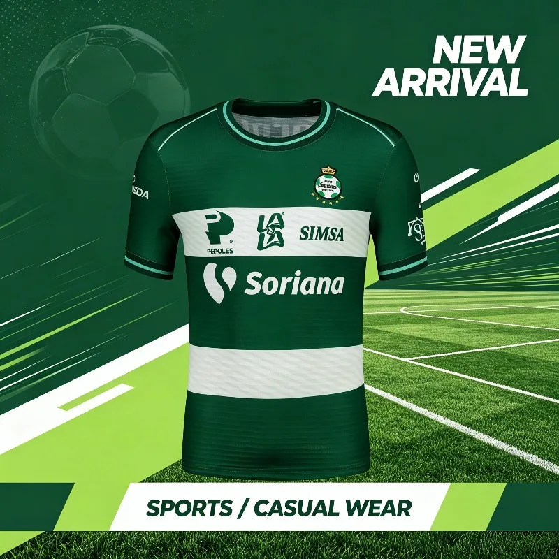 New Mexico Santos Team Soccer Jersey Adults-kids Los Guerreros Verdiblancos Short Sleeve Sport Football Shirt 2-Styles 100‑6XL