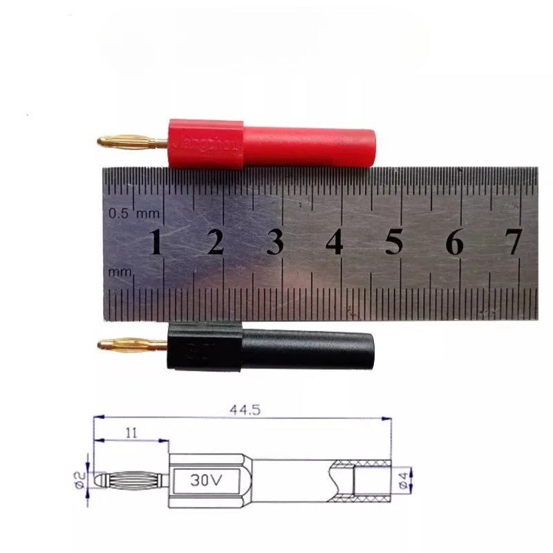 4PCS Gold Plated 2MM Mini Male Banana Plug To 4MM Female Jack Connector Adapter 2MM To 4MM