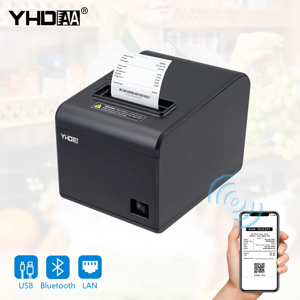 

YHDAA New Model POS Receipt Printer Thermal 80mm Invoice Receipt Printing 80mm Desktop Thermal Receipt Printer