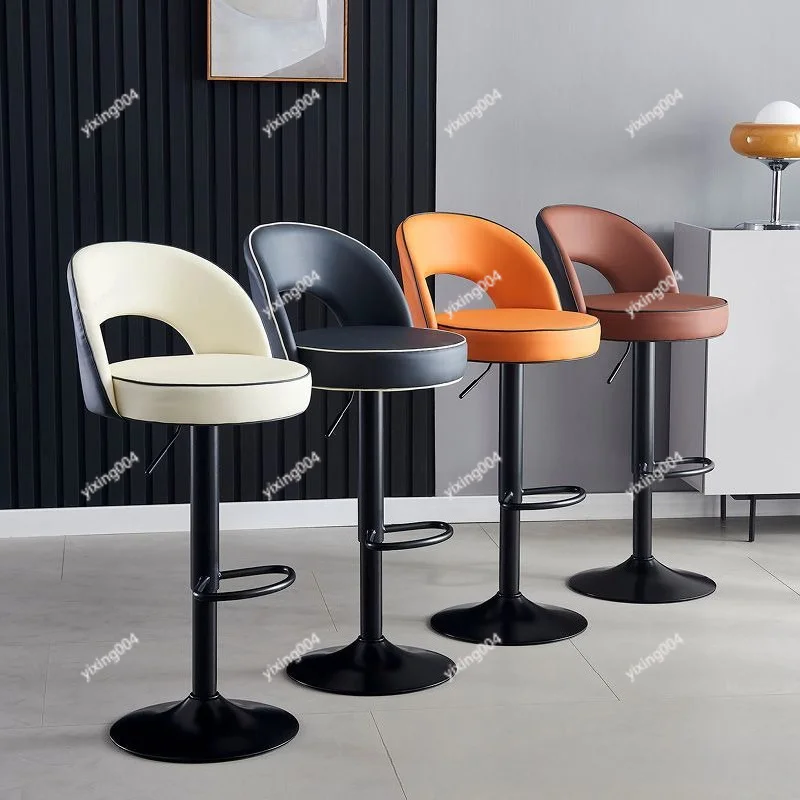 Minimalist Lift Bar Stool Light Luxury High Chair With Back For Household Hotel Cashier Counter