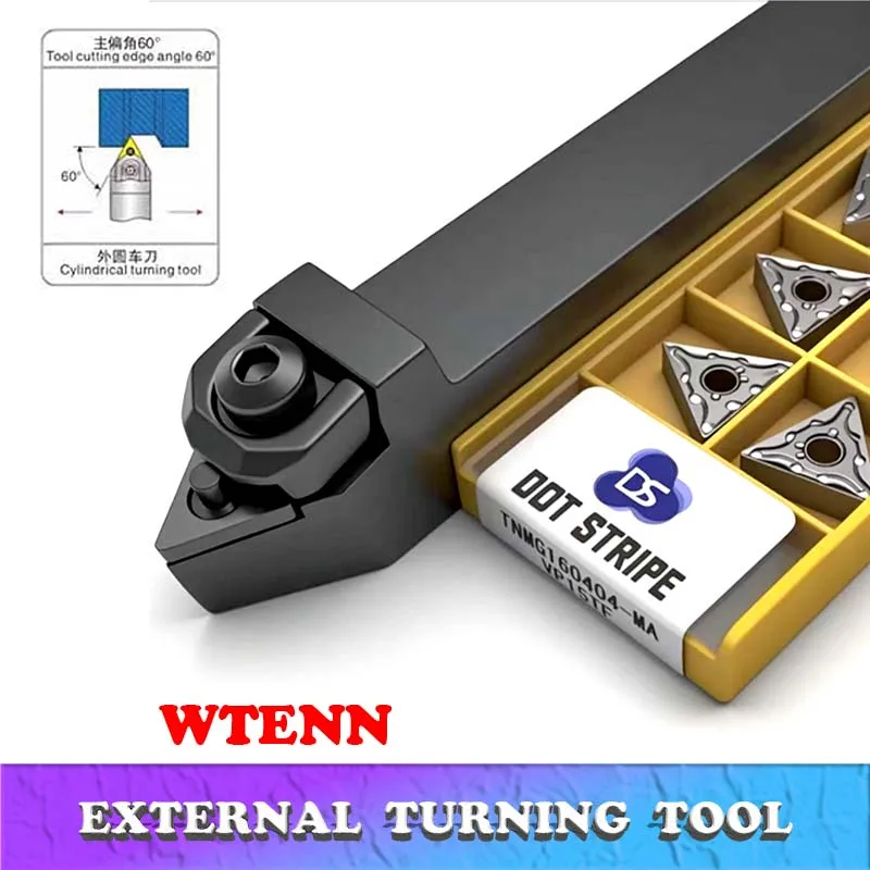 

WTENN1616H16 WTENN2020K16 WTENN2525M16 WTENN3232P16 WTENN CNC Lathe Turning Tool TNMG160404 External Turning Tool Turning Insert