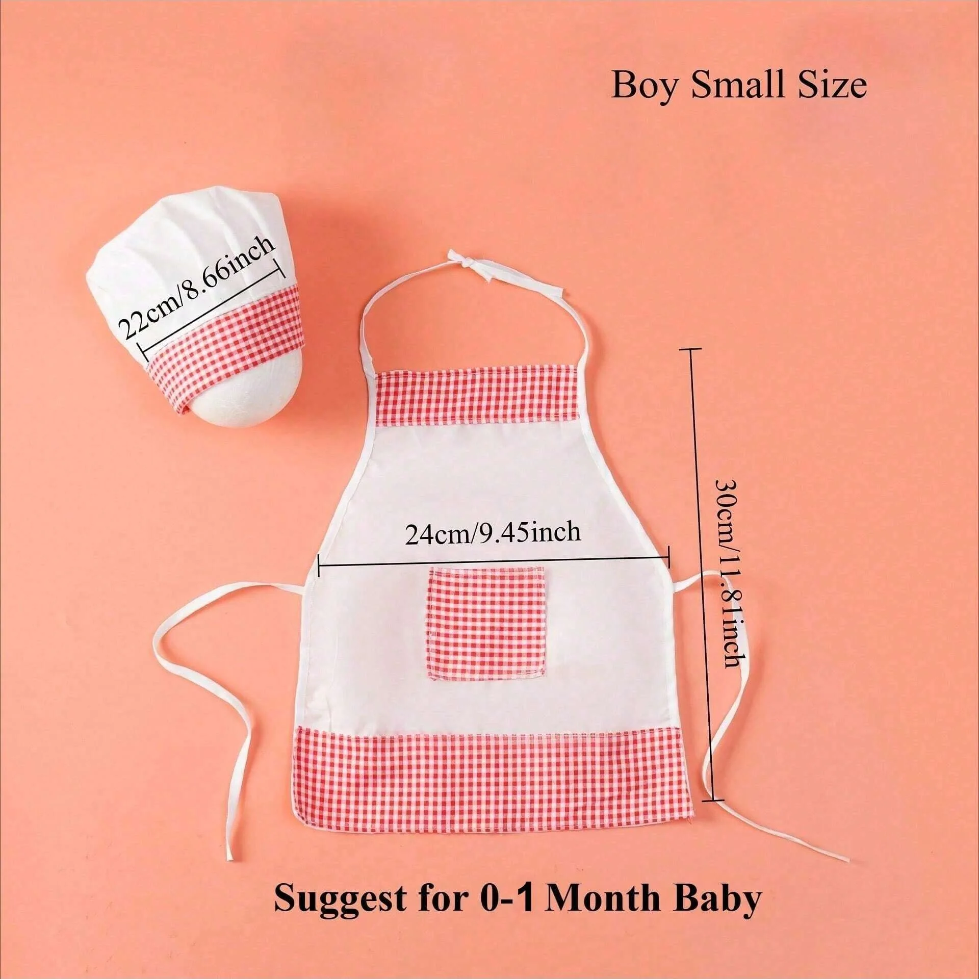 Newborn Photography Props Chef Outfit Baby Apron Hat Set Soft Cotton Infant Costume Toddler Photo Shoot Accessories Cosplay
