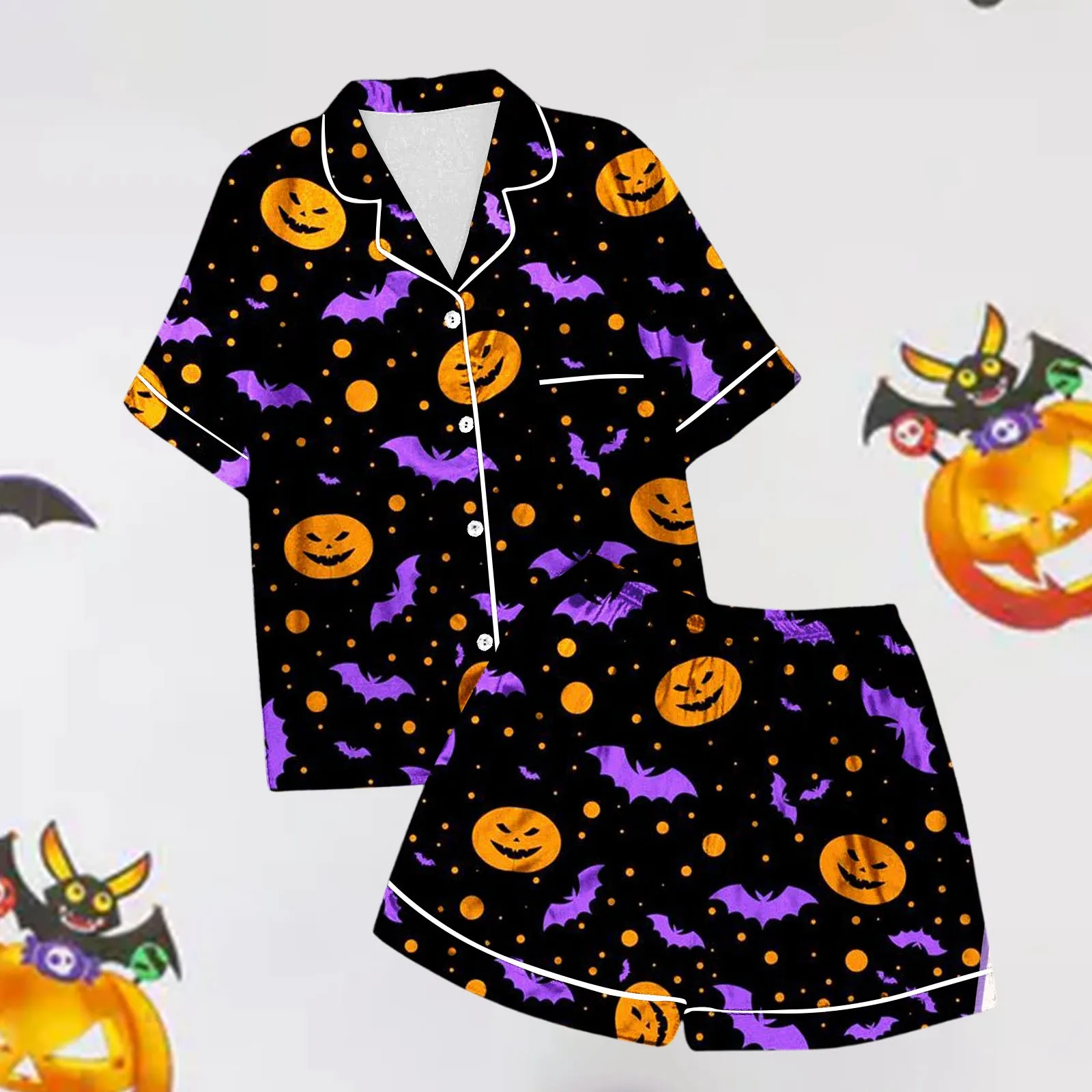 Ladies Casual Halloween Printed Pajamas And Shorts pijama Set Teacher Pajamas пижама женская conjuntos de mujer