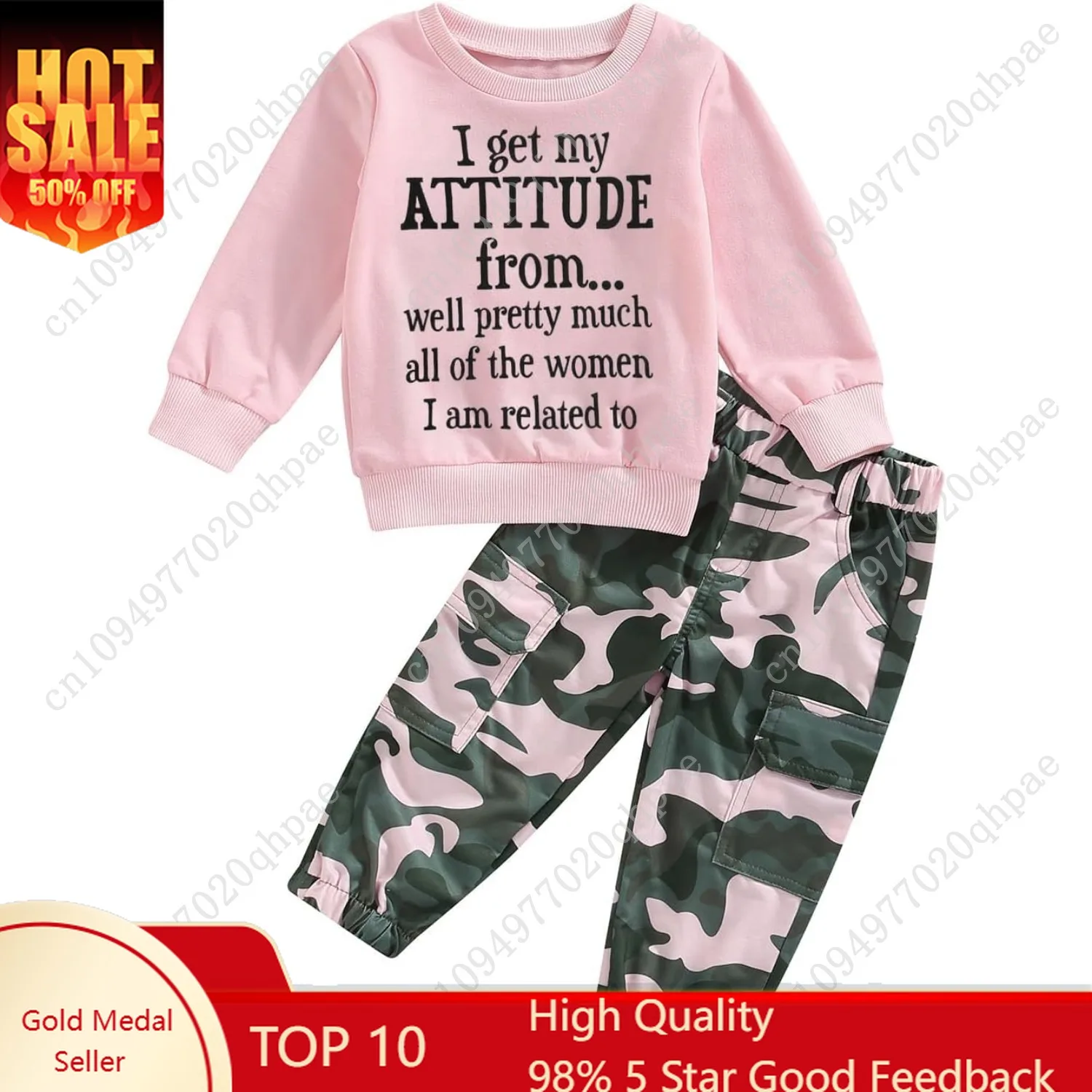 Fernvia طفل الفتيات ملابس 2T 3T 4T 5T الخريف وتتسابق الطفل البلوز البلوز و السراويل المموهة مجموعة الاطفال الشتاء Sweatsuit