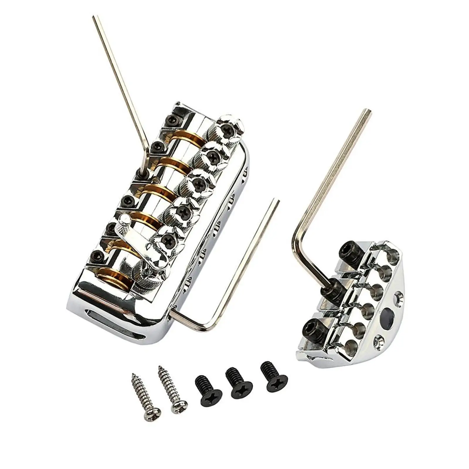 Headless Guitar Bridge 6 String Roller Saddle Tailpiece Gear Tuner Set for Electric Guitar Accessories Replacement view 3