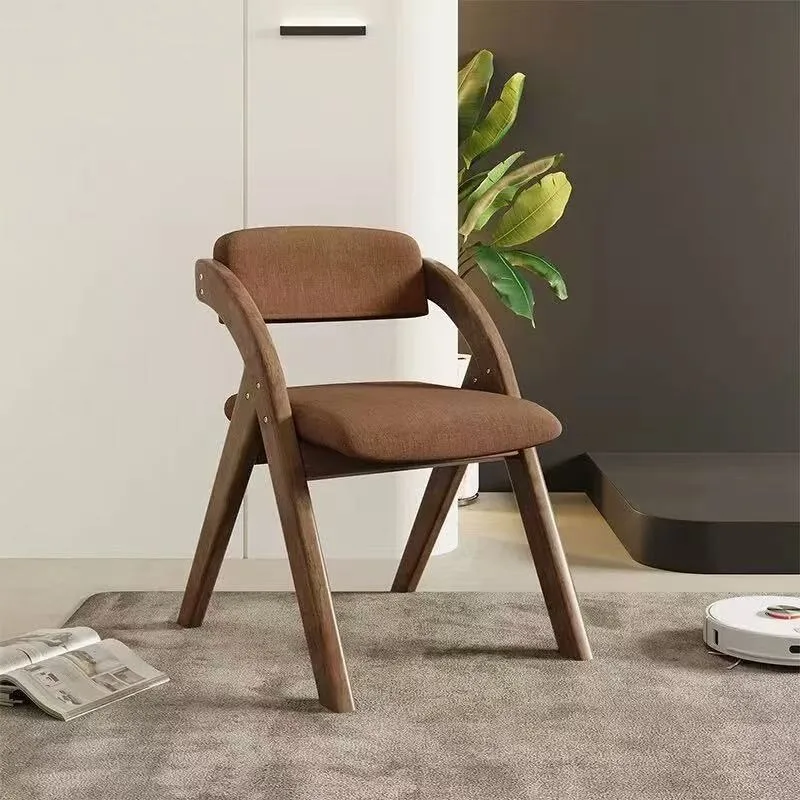 Folding wooden chair bold and thickened backrest dining  light home office multi-functional folding chair