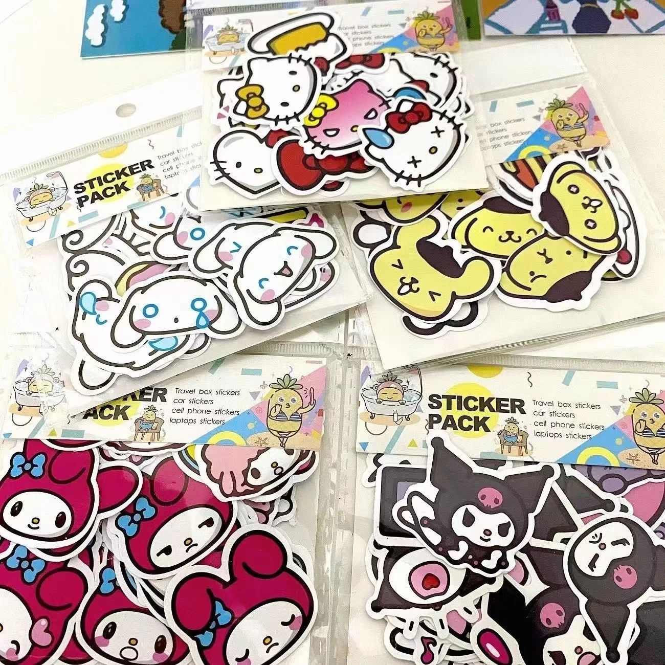 New Sanrio Kawaii Sticker Pack 40pcs Mymelody Cinnamoroll Kuromi Children's Cartoon Stickers Classic Toy Gift