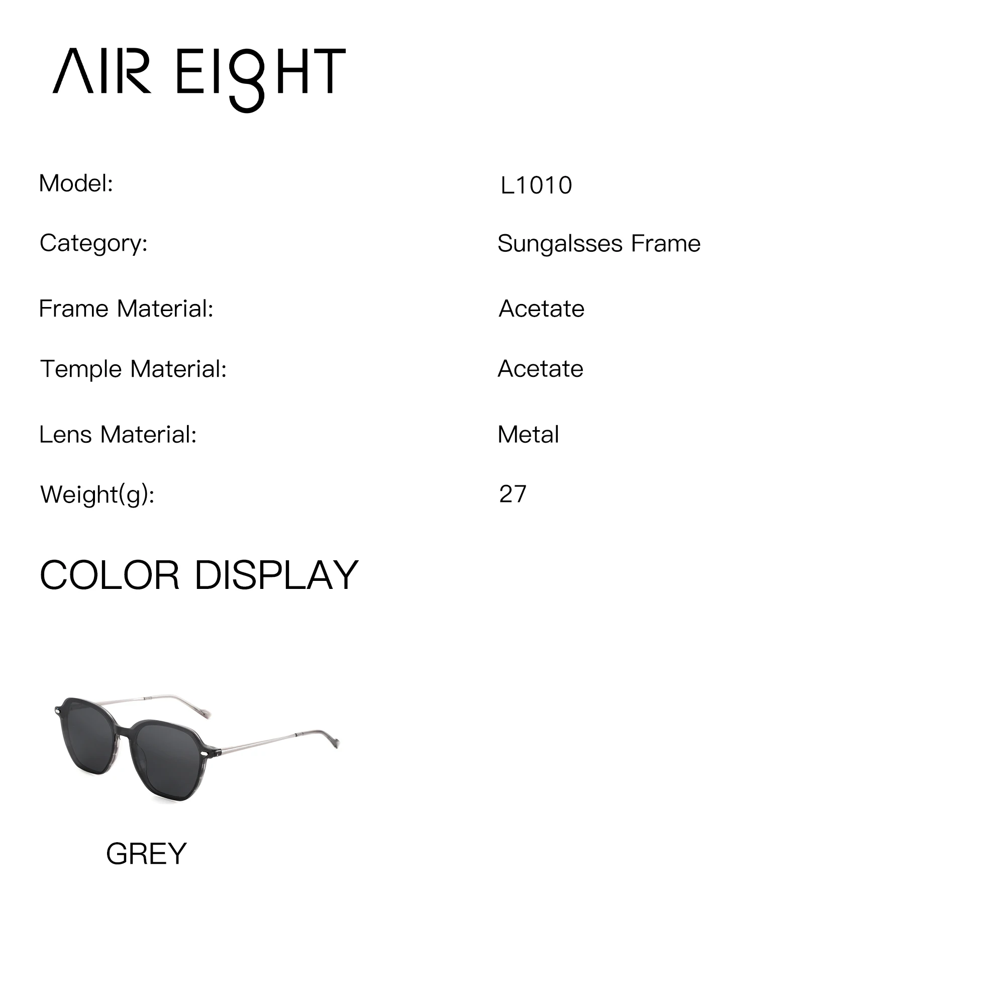 AIREIGHT Acetate Polygon Magnetic Clip OnPolarized Prescription Glasses Blue Light Progressive/Photochromic Eyeglasses for Women