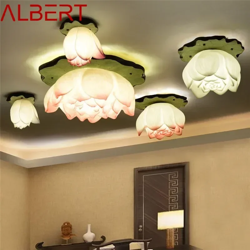 ALBERT Contemporary Lotus Ceiling Lamp LED Creativity Living Room Restaurant Bedroom Study Villa Hotel Tearoom Corridor Light