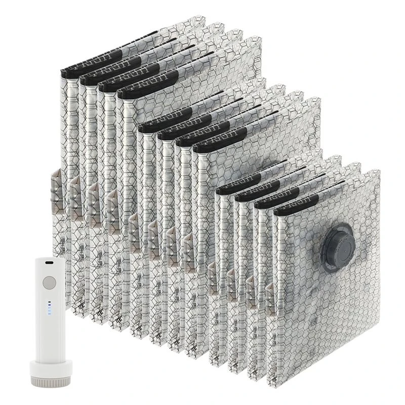 【big-deal】12pcs-vacuum-storage-bag-with-cordless-electric-pump-reusable-clothes-luggagetravel