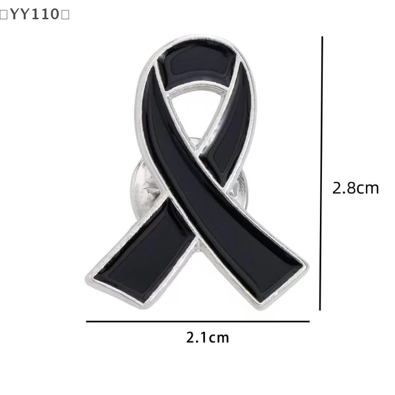 [-YY110」 10 قطعة شريط أسود شارة بدبوس بروش جنازات تذكارية دبوس شريط مطلي بالمينا سبيكة شارة بدبوس بروش الملابس الإكسسوار دبوس