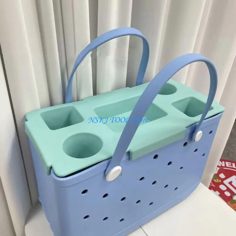 L8RC Beach Bag Snacks Serving Tray with 5 Compartments Bag Top Phone Holder Enduring
