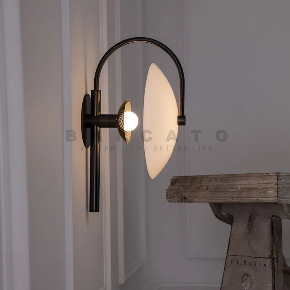Home Decor LED Wall Lamp 90~260V White Glass Metal Lamps For Bedside Corridor Mirror Side Stairs TV Wall Decorative Wall Light