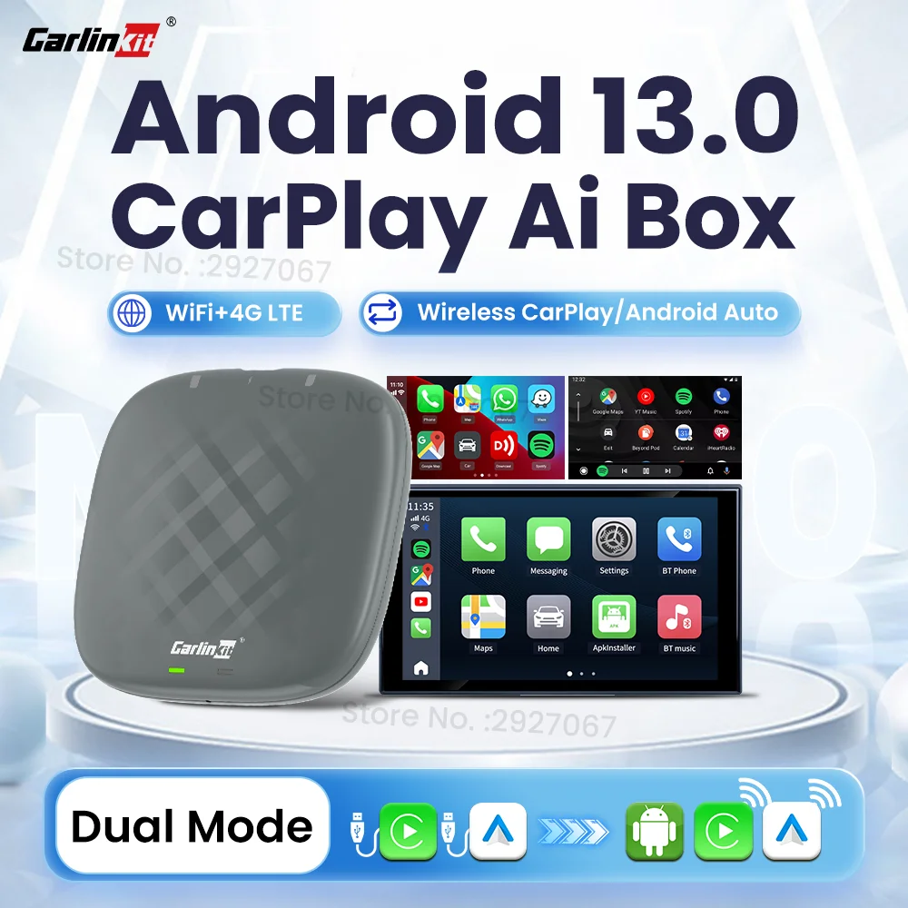 

CarlinKit Ai Box CarPlay Android 13 TV Box SM6115 Wireless CarPlay Autokit Android Auto Wireless Video Box 4GLTE WiFi All In One