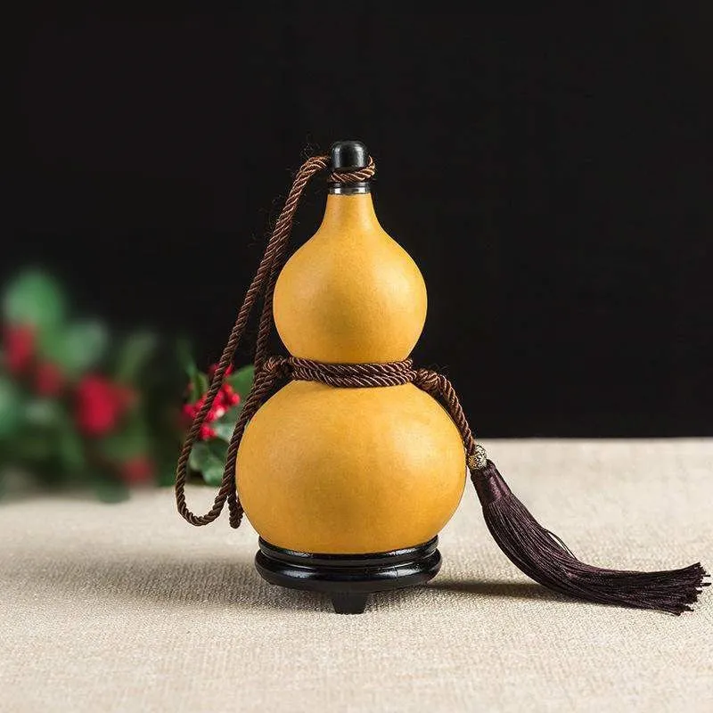 純粋な天然のひょうたん水筒,蓋付きの手作りの装飾品,ドリンクホルダー
