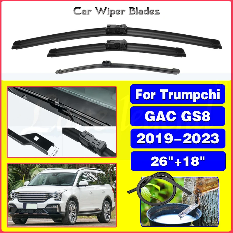 Escobillas de limpiaparabrisas delanteras y traseras para Trumpchi GAC GS8, accesorios para parabrisas de coche, ventana, 2019, 2020, 2021, 2022,