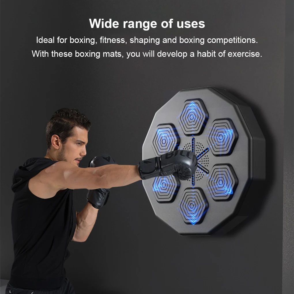 Smart Electronic Wall Target Fun LED Light Relaxing Reaction Hanging Music Boxing Training Trainer for Kids Home