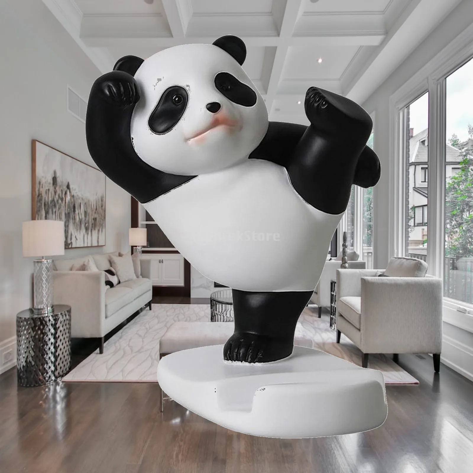 

Lovely Panda Statue Desktop Phone Holder Anti Slip Support Cradle Bracket Decor Ornaments Desk Cellphone Stand for Tabletop Home