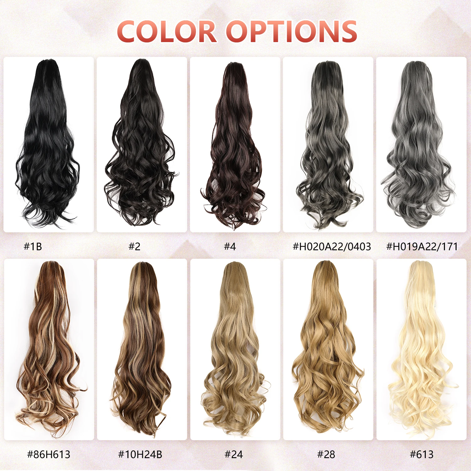 Synthetic Claw Ponytail Extensions 22inch Long Wavy Claw Clip Pony Tail Hairpieces for Women Girls Dairy Party Holiday image 6