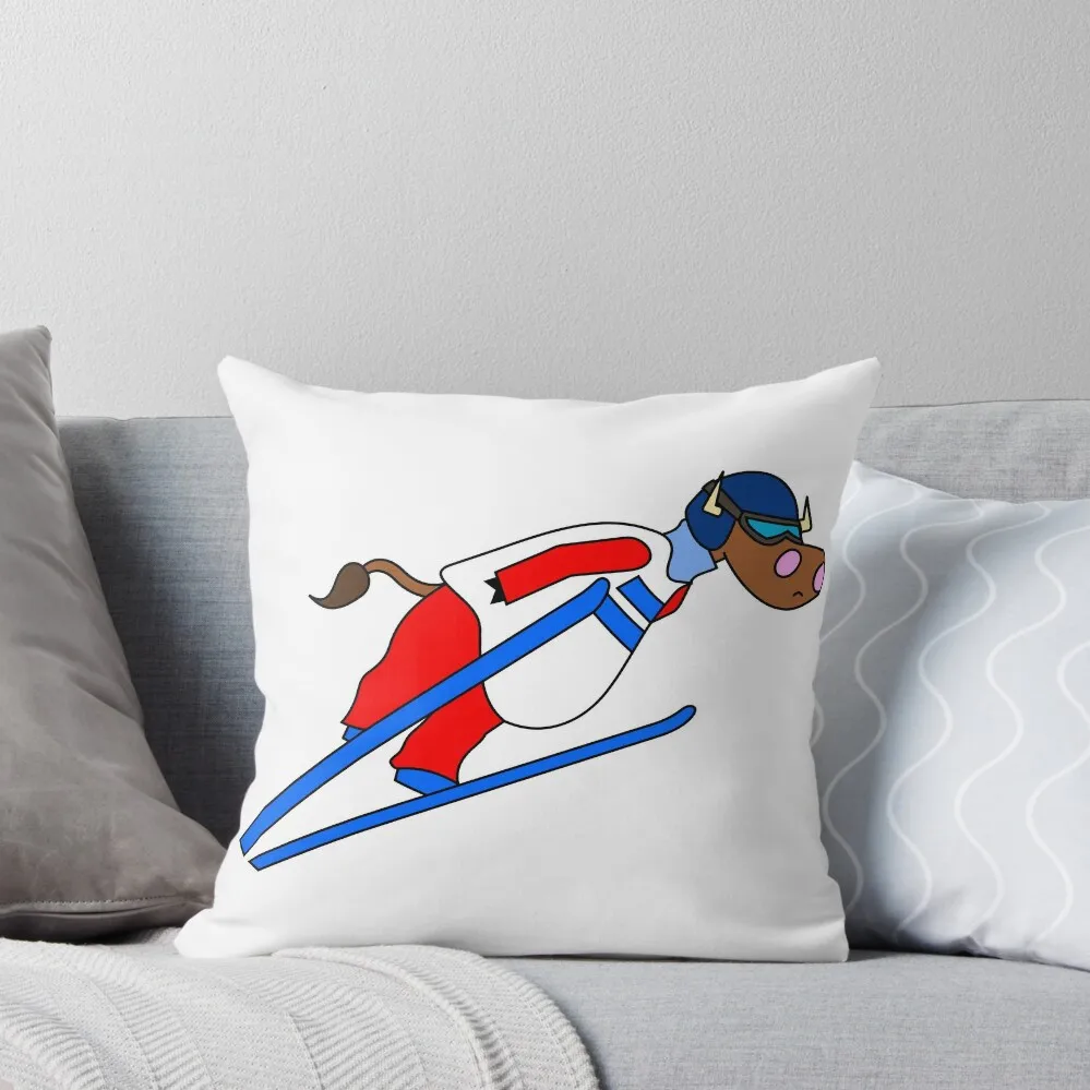 

Ski Jump Cow Throw Pillow Sofa Covers For Living Room Anime Pillow Case Christmas sleeping pillows pillow