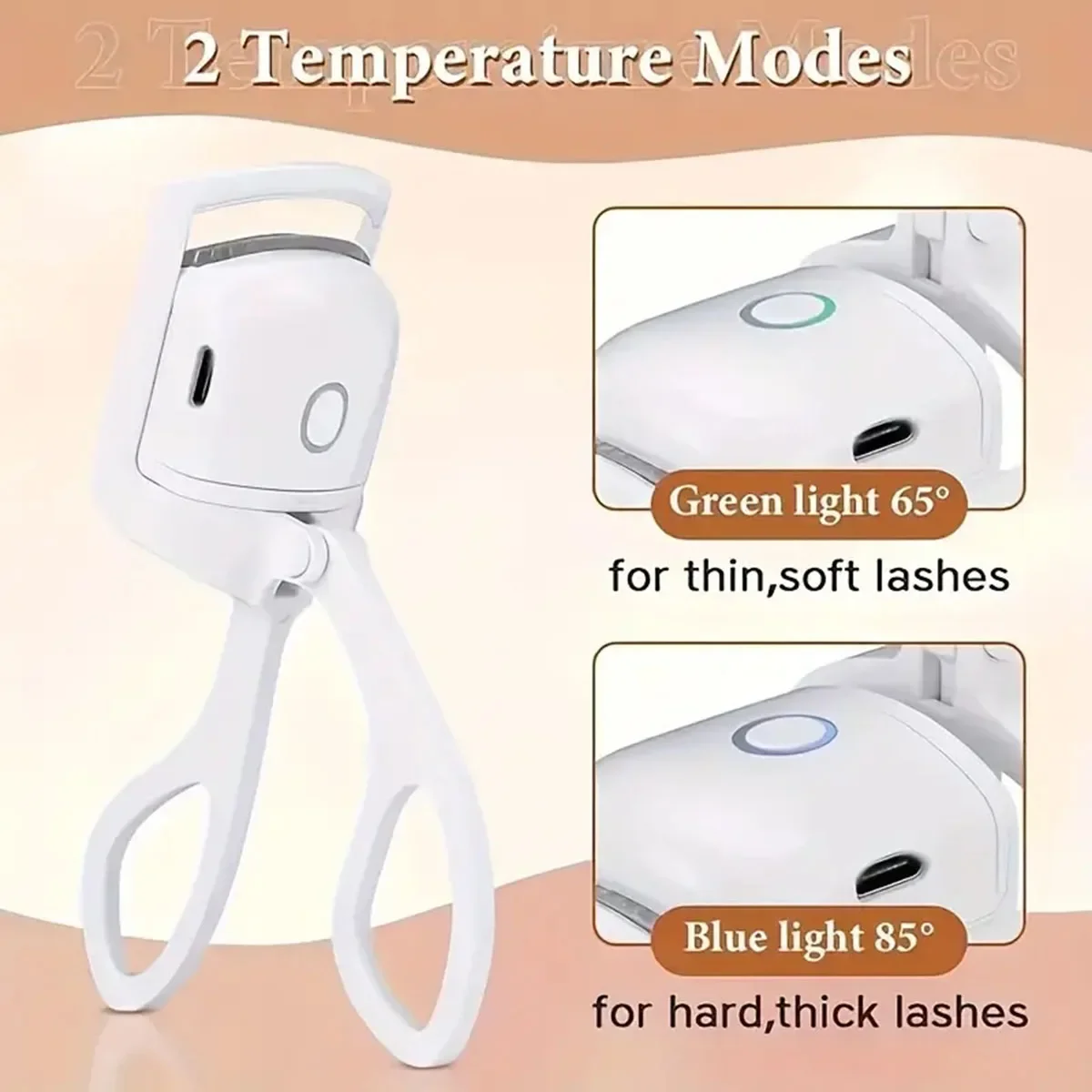 

1pc electric eyelash curler USB heated eyelash curler is durable, portable and suitable for travel and outdoor makeup.