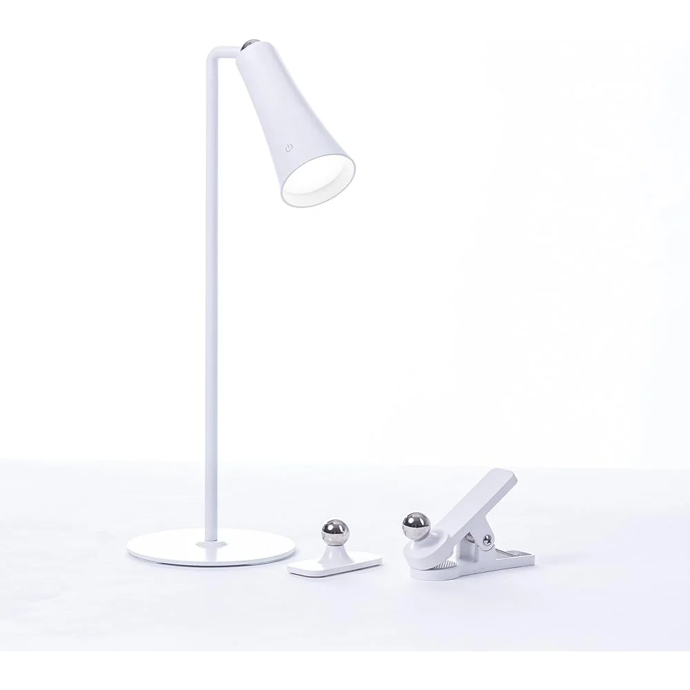 4-in-1 Rechargeable LED Desk Wall Clamp Lamp Flashlight with Magnetic Base 270° Flexible Arm 4-Level Brightness Portable