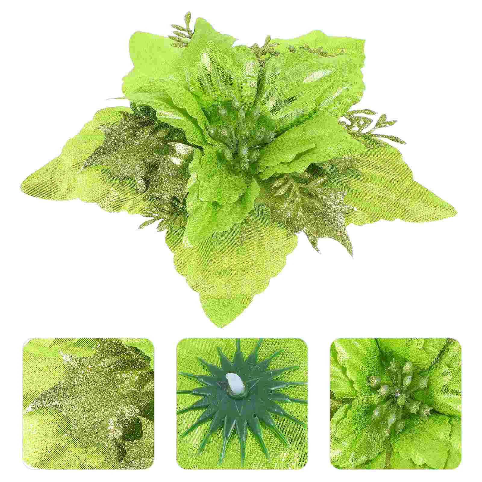 

6 Pcs Decorative Artificial Flowers Christmas Simulation Faux Plants Indoor Ornament Decoration Party Adornment