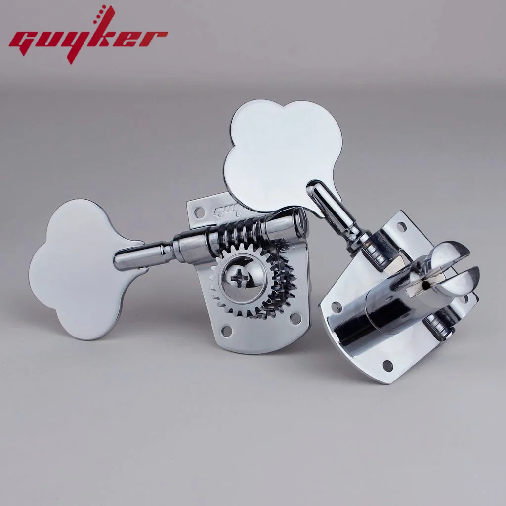 GUYKER Open Frame Electric Bass Tuning Peg Gear ratio 21:1 Chrome Black Gold For Bass