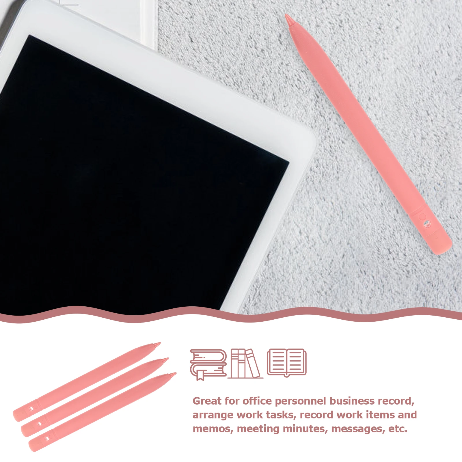 

3 шт., стираемая ручка для планшета, ЖК-дисплей, ручка для планшета, ручка для письма для планшета 8,5 дюймов/10 дюймов/12 дюймов (розовый)