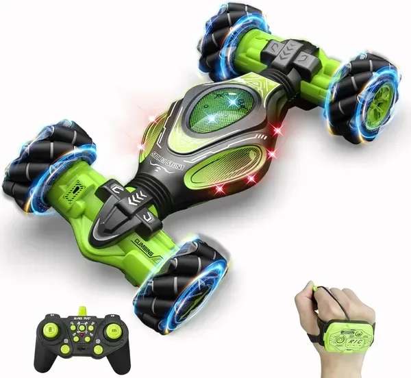 

1:12 Scale Gesture Sensing RC Stunt Car for Boys 6-12, 4WD Remote Control Toy with Lights Sound, Best