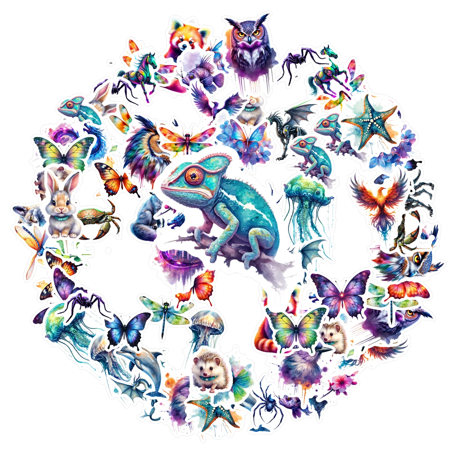 35pcs-50pcs Fantasy Fantasy Creatures Stickers Colorful Marine Life Animal Stickers Marine Life Stickers For Laptop Laptop