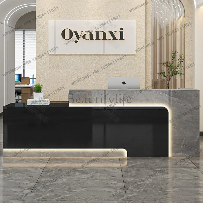 Industrial Luxury Reception Desks Company Executive Display Design Reception Desks Aesthetic Design Mostrador Office Furniture