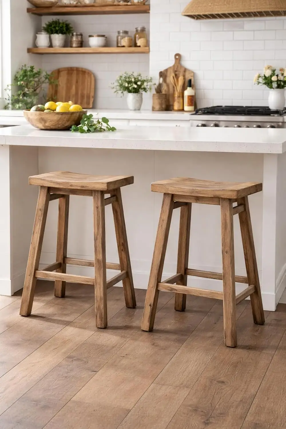 Sonoma Backless Saddle Counter Stools - Weathered Barn - Set of 2