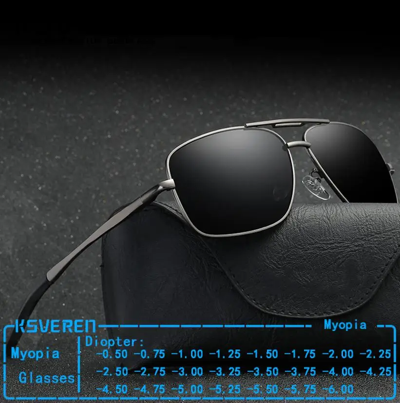

Men Metal Black Myopia Glasses Sunglasses Finished Prescription Nearsighted Glasses Outdoor Driving Shade Sun Glasses -1.0 -.5