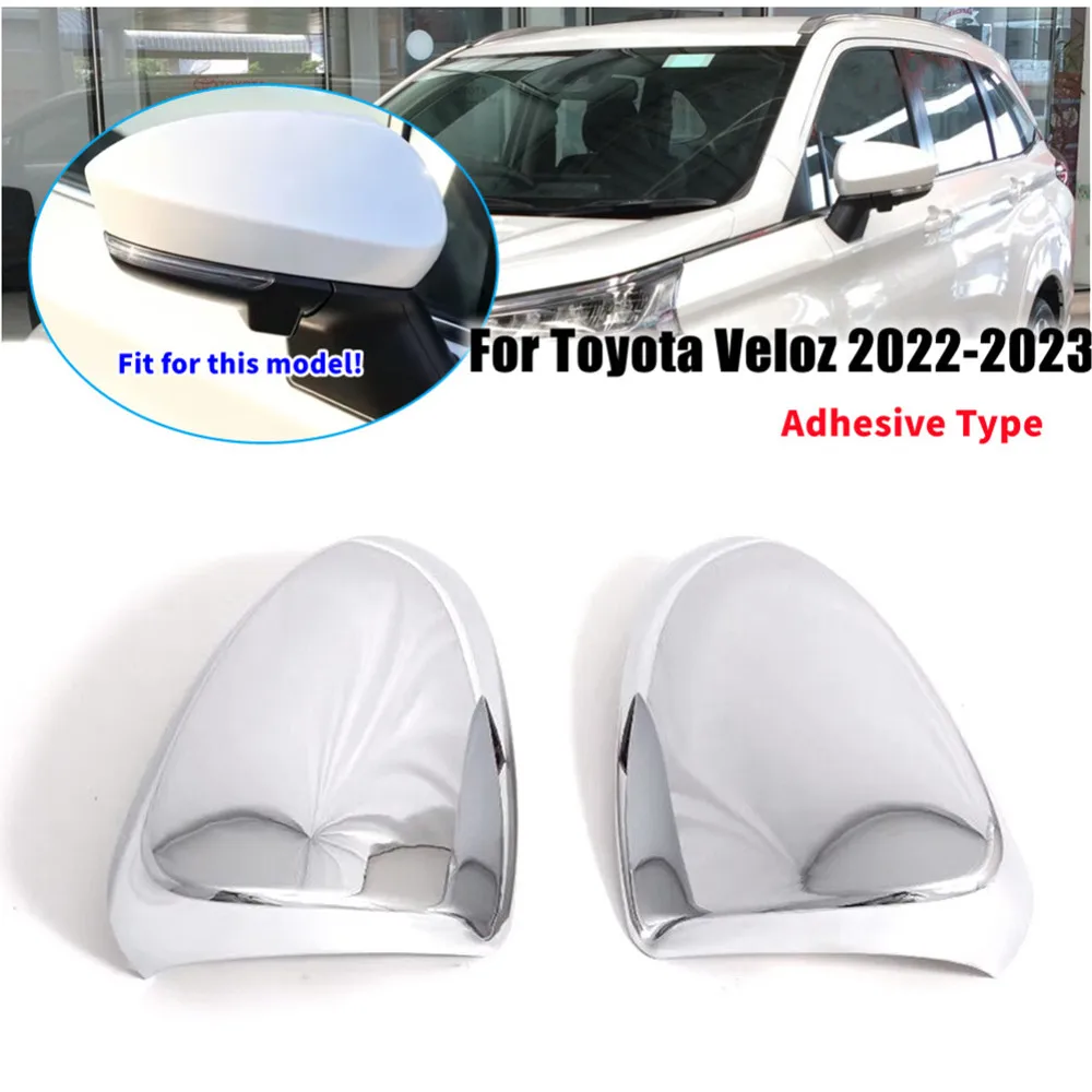 PAIR For Toyota Avanza Premio Veloz Cross 2022-2024 Car Rearview Side Mirror Cover Wing Cap Exterior Door Housing Shell Sticker