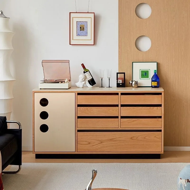 

Solid wood dining side cabinet restaurant slate storage storage wall coffee cabinet integrated cabinet