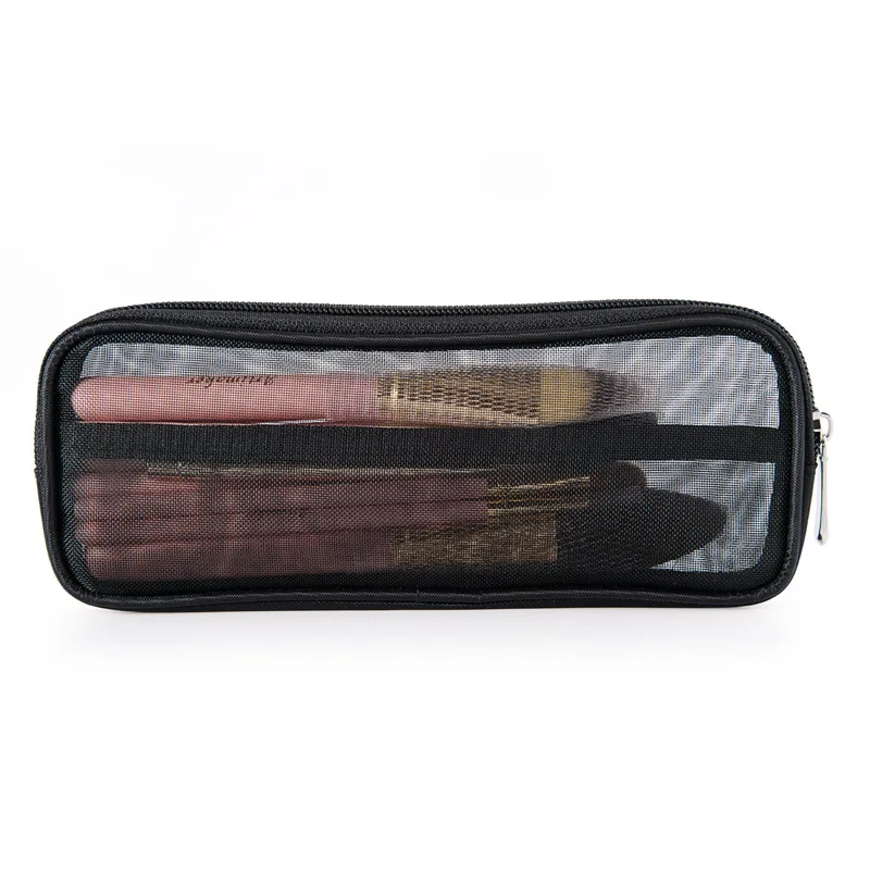 Makeup Brush Travel Case Cosmetic Toiletry Bag Organizer for Men Women Beauty Tools Mesh Dopp Kit Pouch Wash Storage Accessories