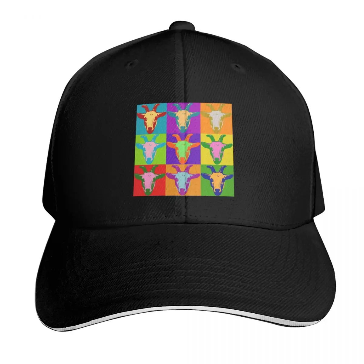 Goat Pop Art Graphic BIlly Goat Bright Color Retro Baseball Cap Men Women Casual Summer Sport Sun Cap