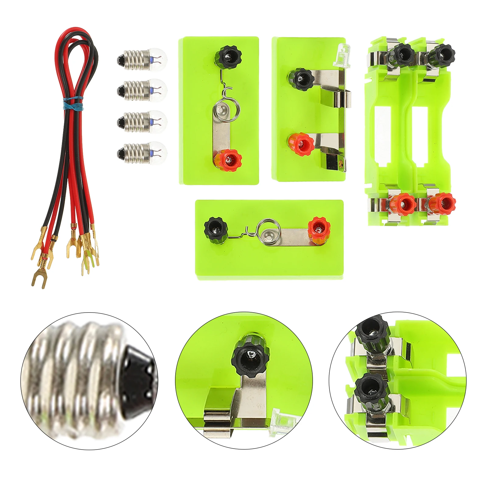 Caixa de experimento de circuito elétrico, kit de plástico para laboratório de escola primária, circuitos elétricos para crianças