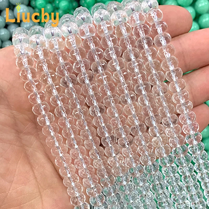 crystal Natural Stone White abacus Loose Beads beads for Jewelry Making DIY bright Earrings Accessories Bracelets 15