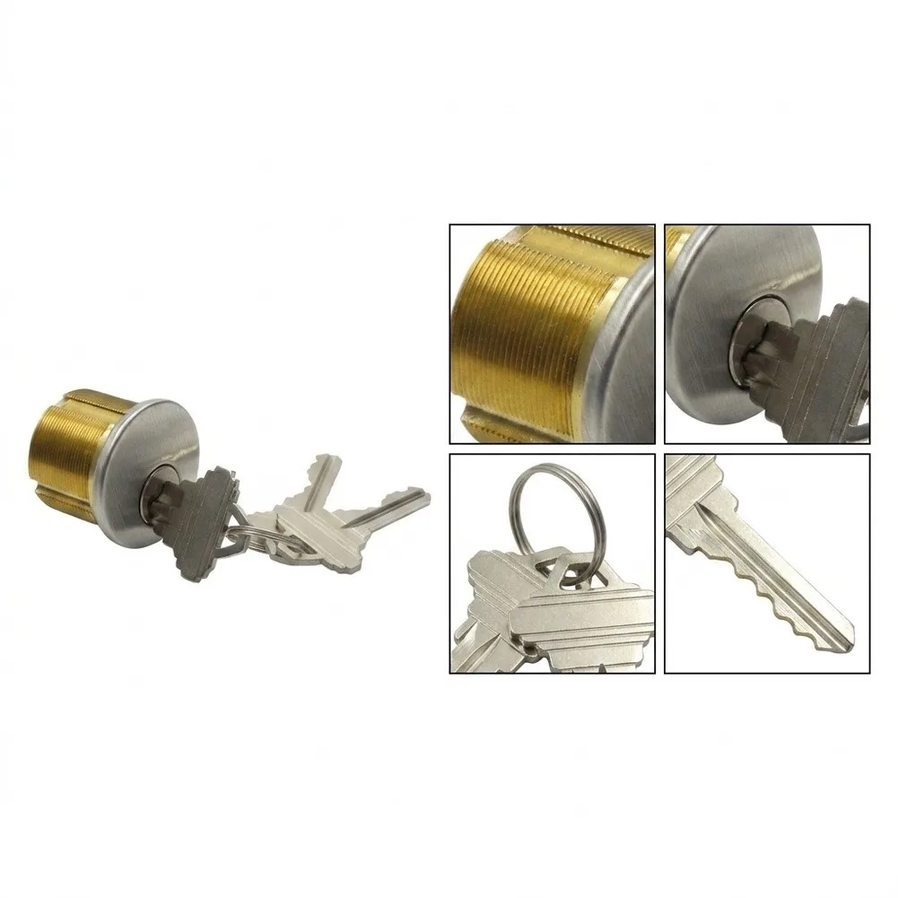 Solid Brass Mortise Cylinder with Reinforced Internal Components for Consistent Cylinder Rotation and Retention