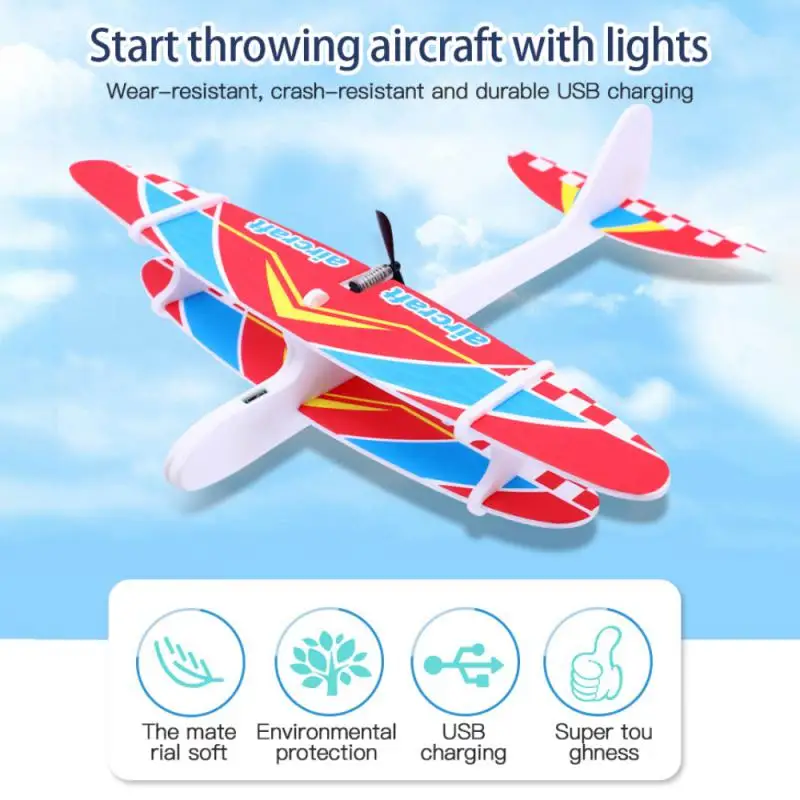 

Foam Plane Throwing Airplane Electric Hand Launch Glider Aircraft Outdoor Sports Park Fun Toys Gift For Children Boys