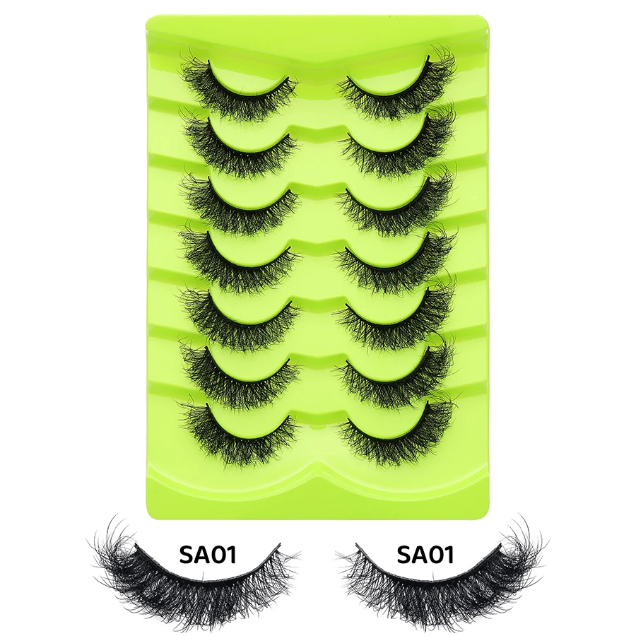 DINGSEN 7 Paar falsche Wimpern, Katzenaugen-Wimpern, Manga-Wimpern, künstliche Nerz-Wimpern, natürliche, lange, geflügelte End-Augen-längige Wimpern – Detail 13
