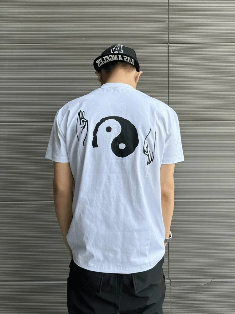 

Женская летняя футболка свободного кроя из чистого хлопка с принтом, повседневная, в стиле кэжуал, трендовая, отечественный бренд