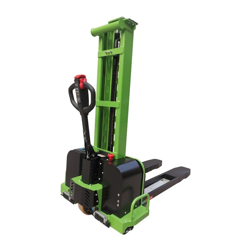 Factory Price 1000kg Lithium Battery All-electric Portable Forklift Self-loading Stacker