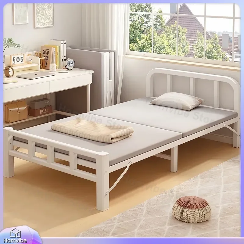 for Rollaway Bed Single Household Extra Thick Wrought Iron Small  Lunch Break Dormitory Adult Simple Bed Bedroom Extra Bed