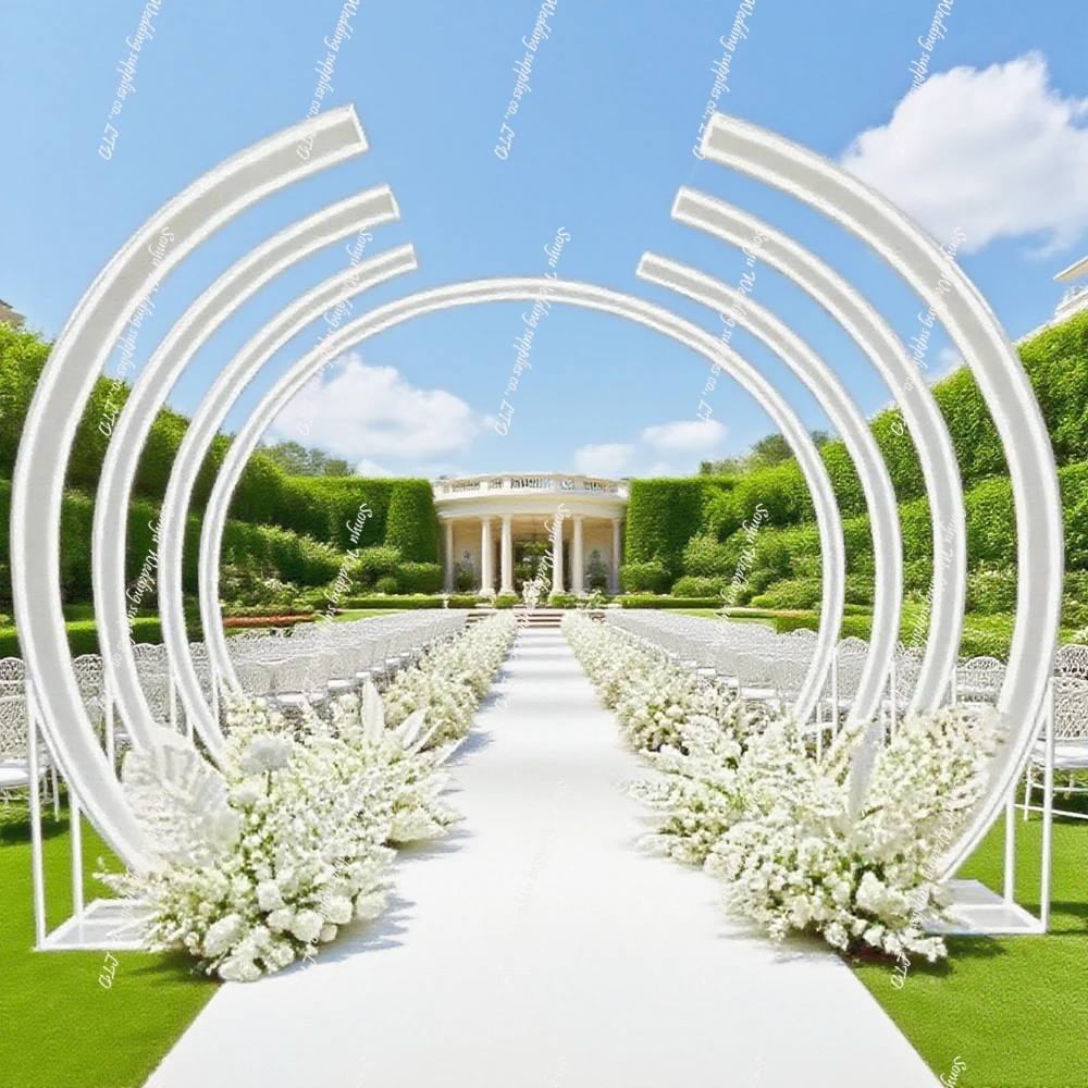 280x320cm )Decoration circle shape arch Stage Backdrop Stand Door Shape Gold Metal Wedding Arch