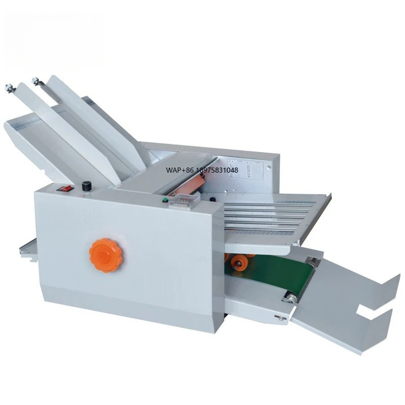 Small Type 4 Folding Tray Paper Leaflet Brochure Folding Machine Cross / Inner Triple Fold